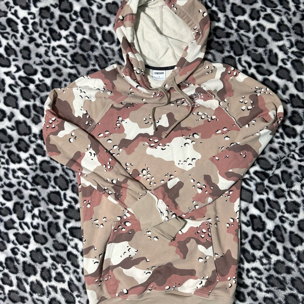 Gymshark Camouflage Hoodie - Brown and Cream